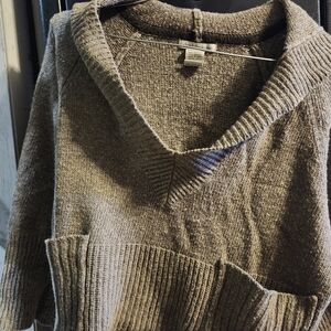 Brown crop top hooded sweater